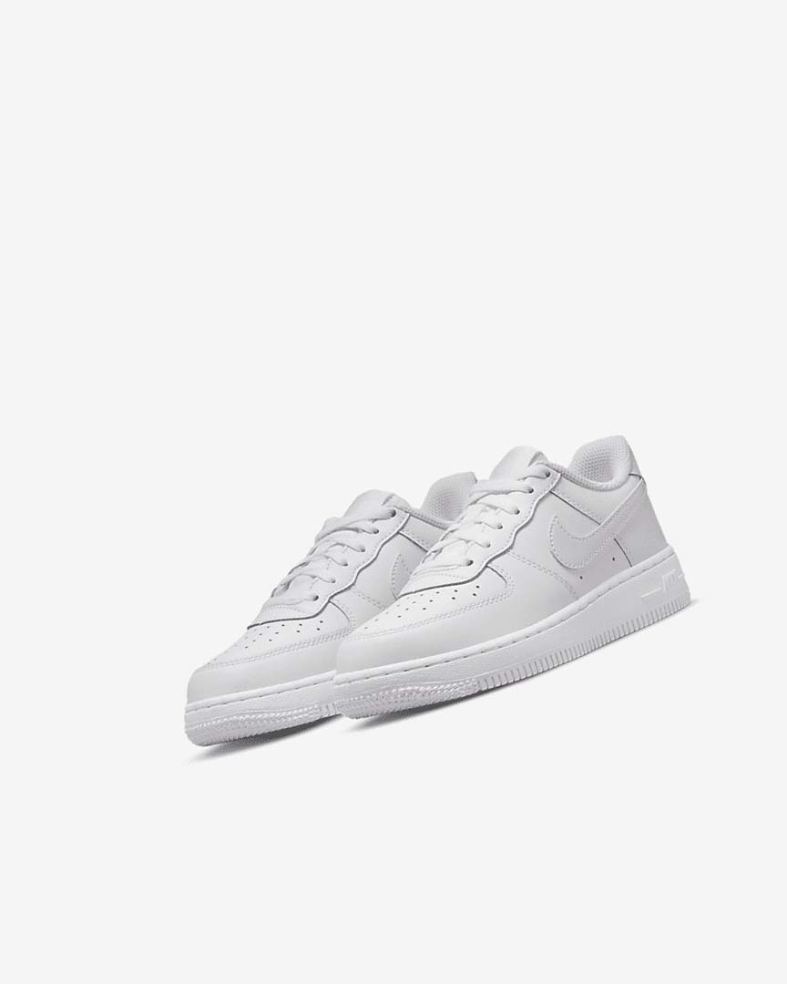 White Girls' Nike Force 1 Shoes | UK5436