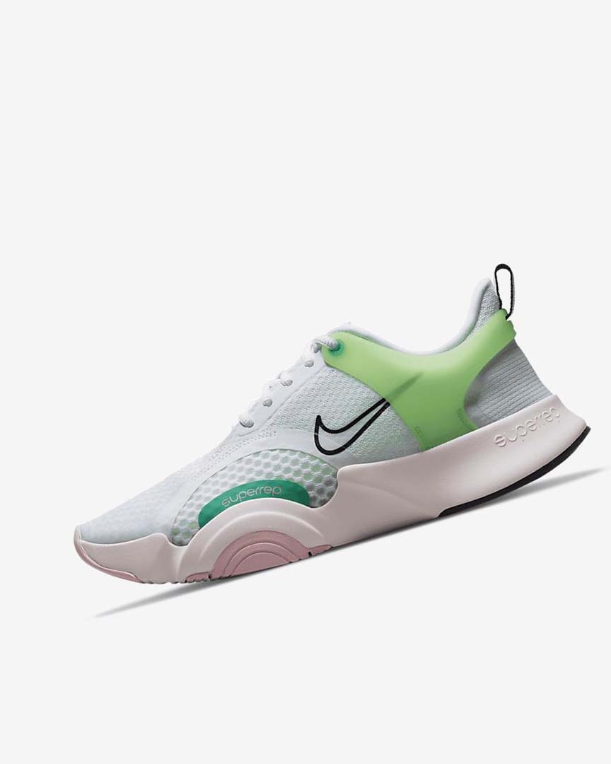 White / Green / Light Pink / Black Women\'s Nike SuperRep Go 2 Training Shoes | UK5057