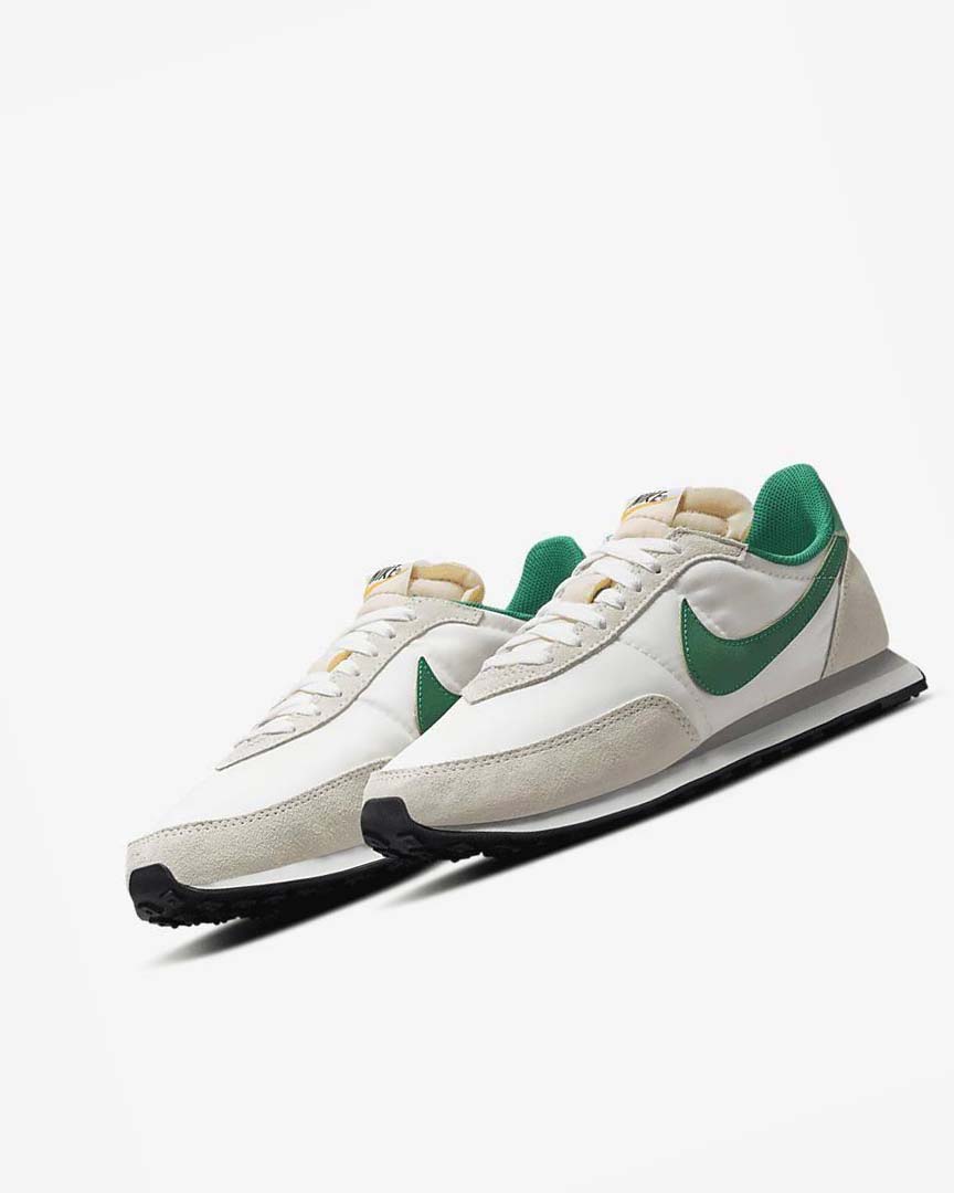 White / Green Men's Nike Waffle Trainer 2 Casual Shoes | UK2620