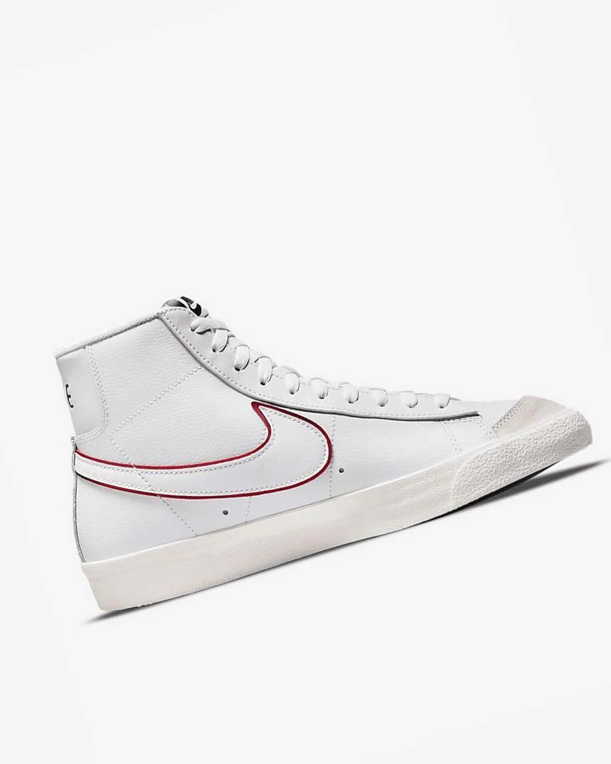 White / Green / Metal Silver / Red Men's Nike Blazer Mid '77 Sneakers | UK3242