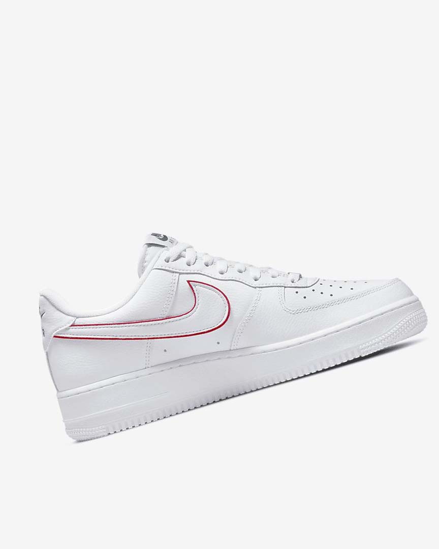 White / Green / Metal Silver / Red Men's Nike Air Force 1 Sneakers | UK4657