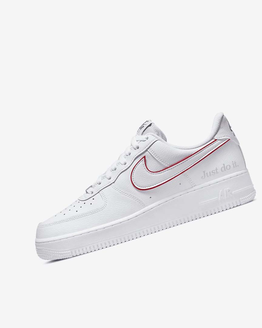 White / Green / Metal Silver / Red Men\'s Nike Air Force 1 Sneakers | UK4657