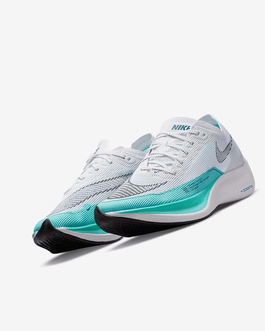 White / Green / Turquoise / Black Women's Nike ZoomX Vaporfly Next% 2 Running Shoes | UK2915