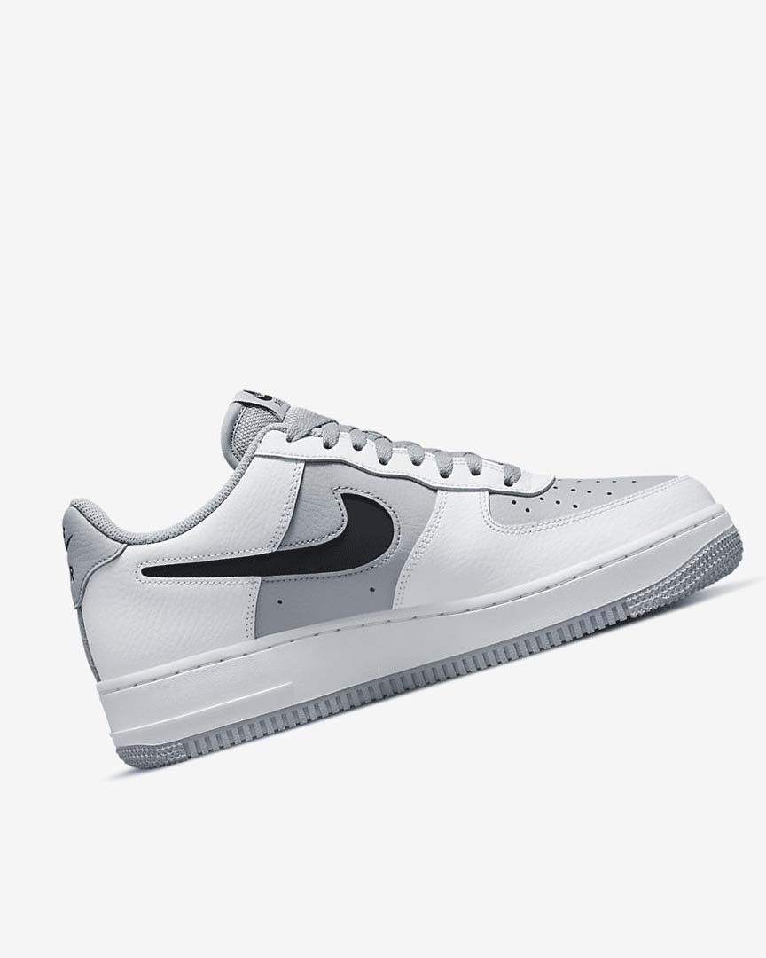 White / Grey / Black Men's Nike Air Force 1 '07 LV8 Sneakers | UK5164