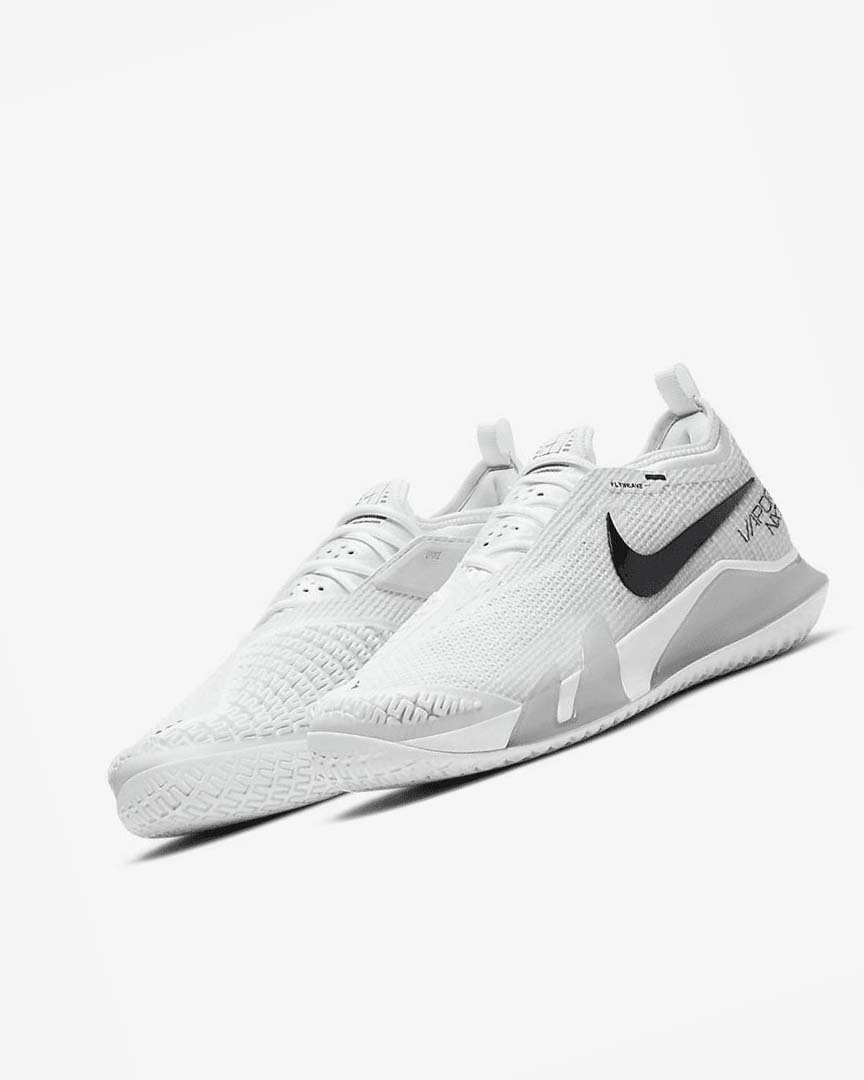 White / Grey / Black Men's Nike Court React Vapor NXT Tennis Shoes | UK4560