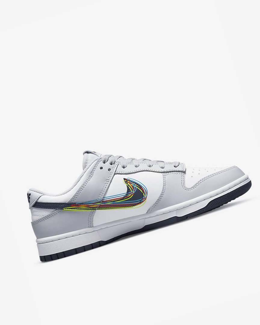 White / Grey / Blue Men's Nike Dunk Low Sneakers | UK5226