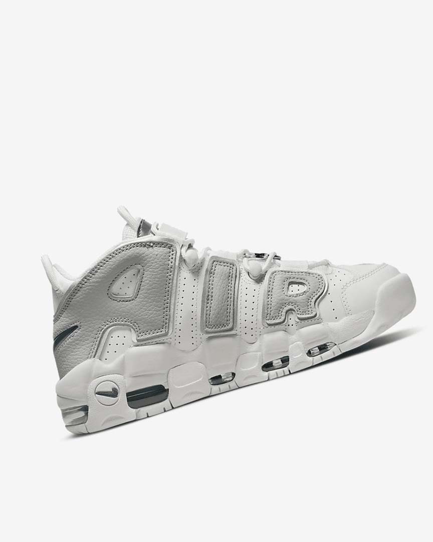 White / Grey / Grey Women's Nike Air More Uptempo Sneakers | UK3249