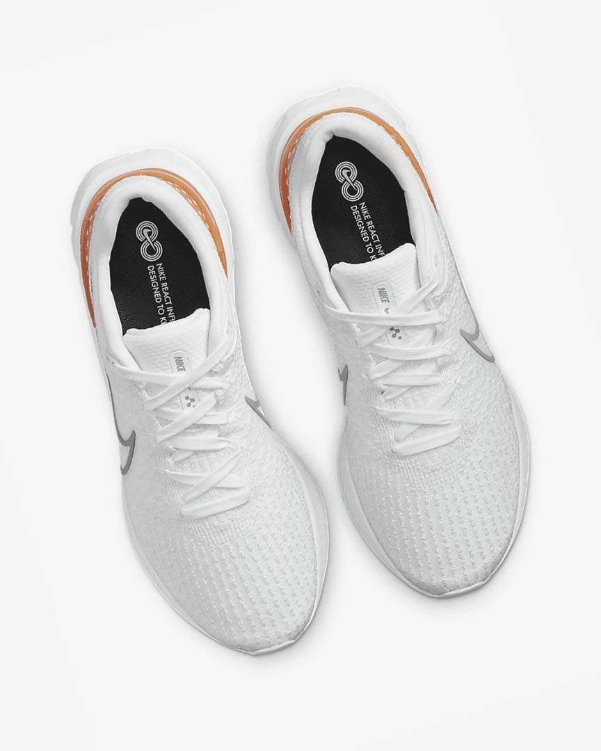 White / Grey Men's Nike React Infinity Run Flyknit 3 Running Shoes | UK5602