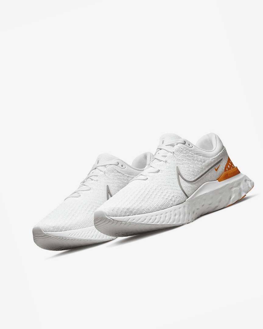 White / Grey Men's Nike React Infinity Run Flyknit 3 Running Shoes | UK5602