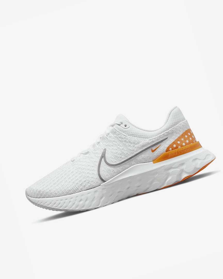 White / Grey Men\'s Nike React Infinity Run Flyknit 3 Running Shoes | UK5602