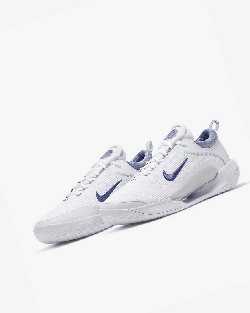 White / Grey / Navy Men's Nike Court Zoom NXT Tennis Shoes | UK3178