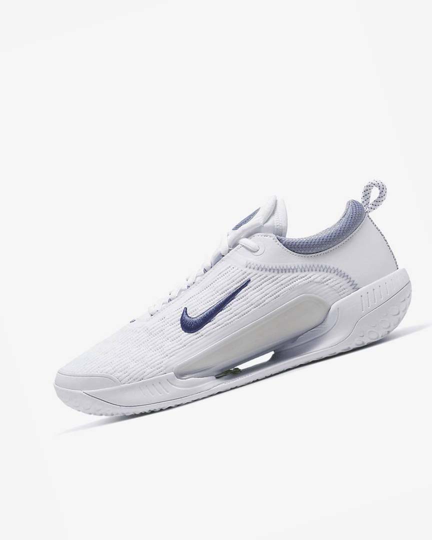 White / Grey / Navy Men\'s Nike Court Zoom NXT Tennis Shoes | UK3178