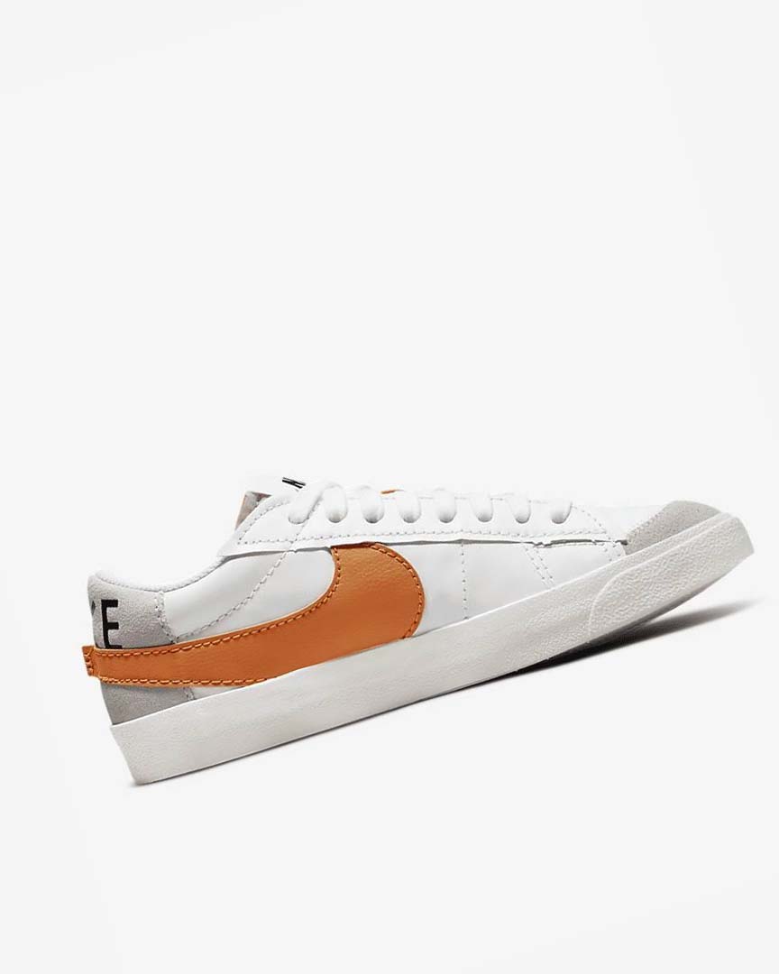 White / Grey / Orange Men's Nike Blazer Low '77 Jumbo Sneakers | UK2883