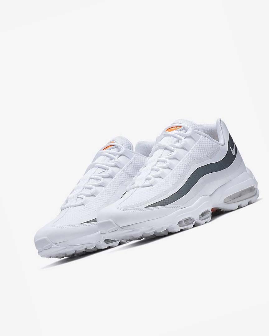 White / Grey / Orange / White Men's Nike Air Max 95 Ultra Casual Shoes | UK5529