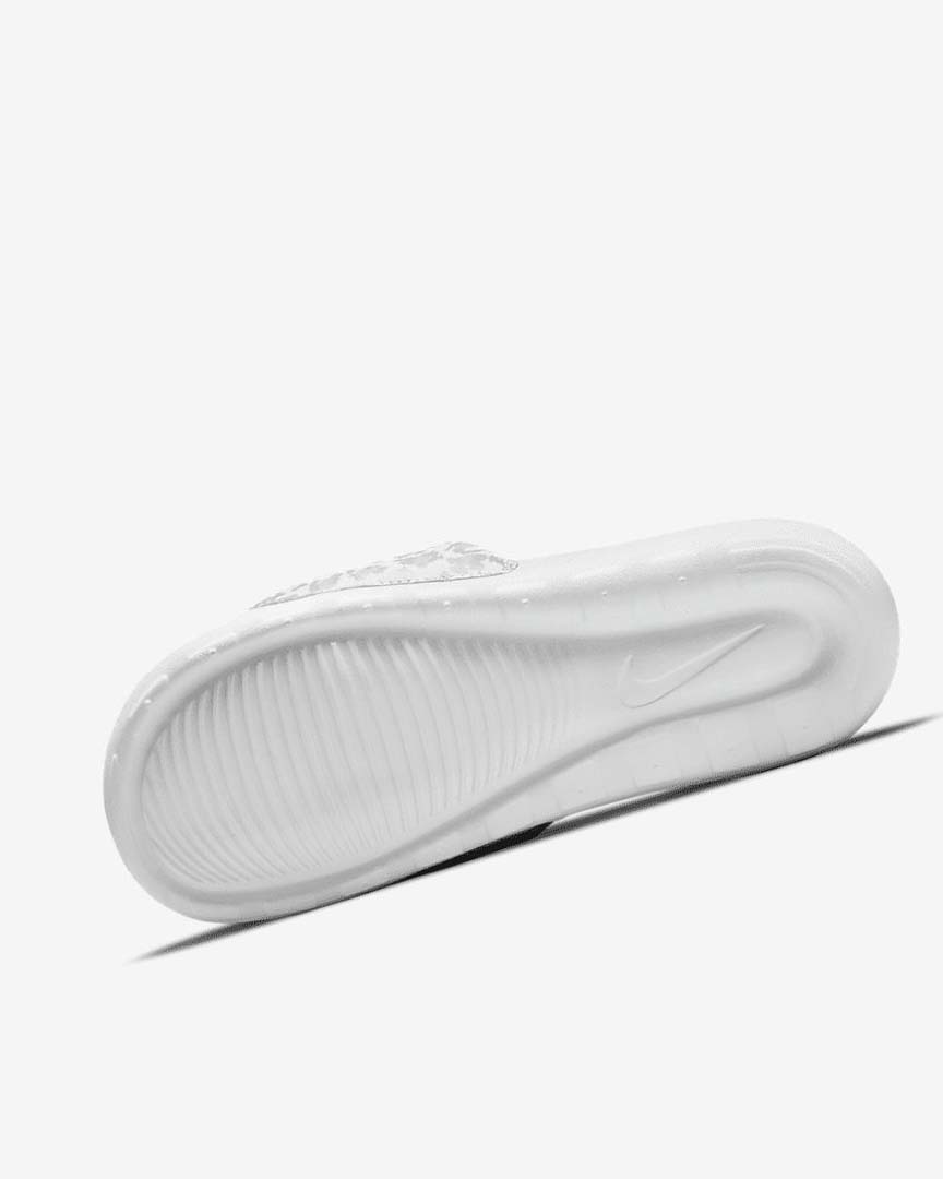 White / Grey / Platinum / Metal Gold Women's Nike Victori One Slides | UK2910