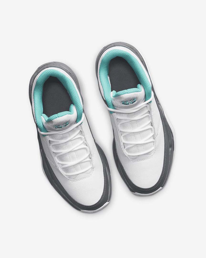 White / Grey / Turquoise Boys' Nike Jordan Max Aura 3 Basketball Shoes | UK2730