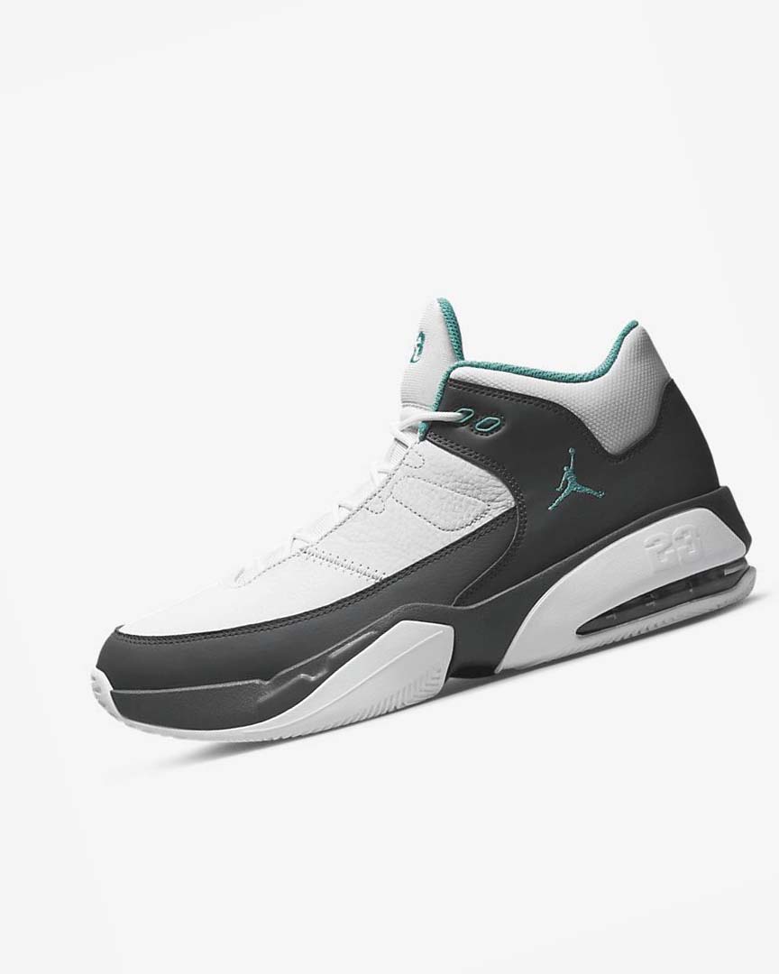 White / Grey / Turquoise Men\'s Nike Jordan Max Aura 3 Basketball Shoes | UK2991