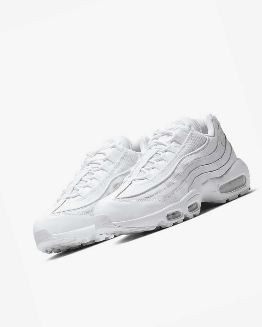 White / Grey / White Men's Nike Air Max 95 Essential Casual Shoes | UK2736