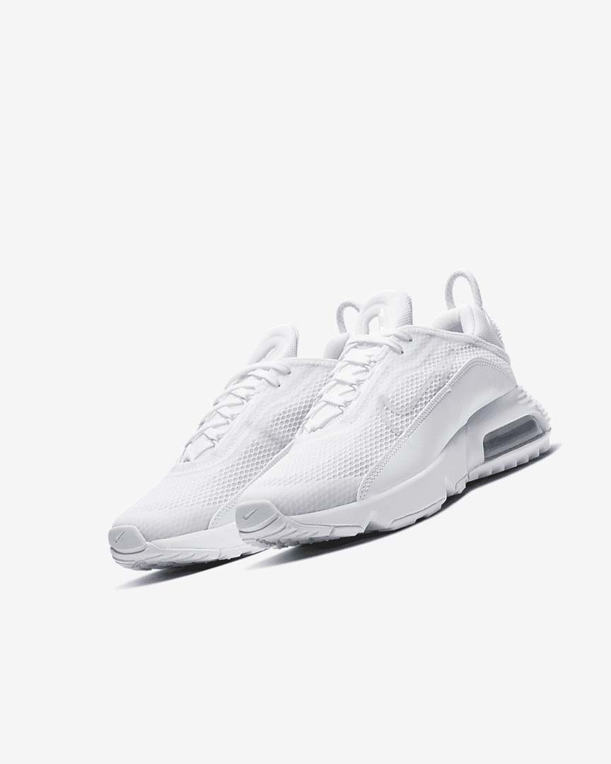 White / Grey / White / White Girls' Nike Air Max 2090 Casual Shoes | UK5523