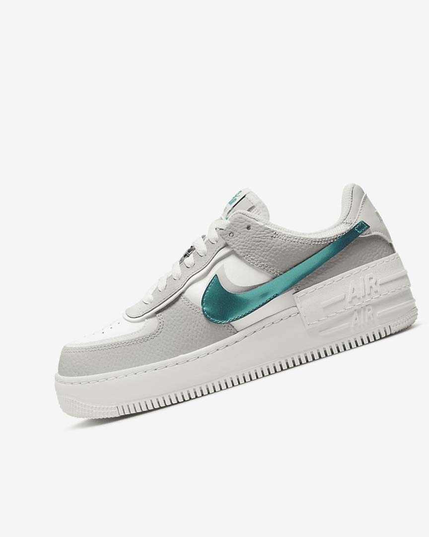 White / Grey / White Women\'s Nike Air Force 1 Shadow Sneakers | UK1128