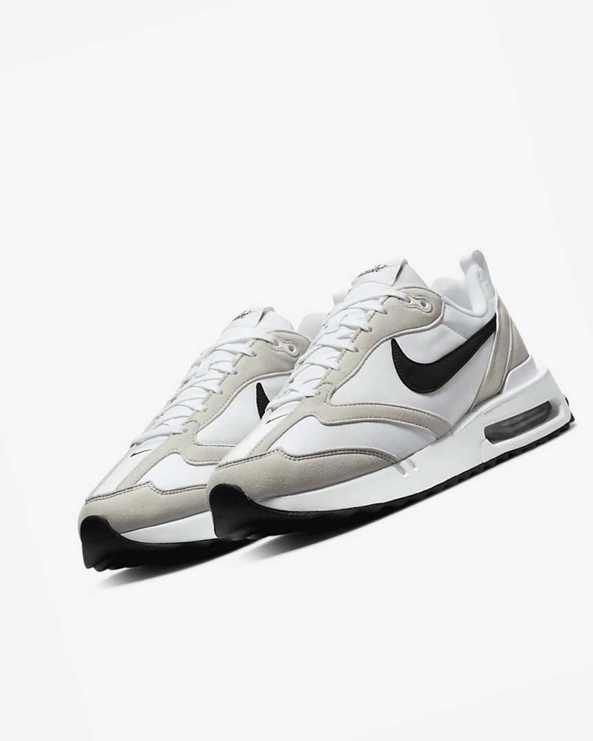 White / Light Beige / Black Men's Nike Air Max Dawn Sneakers | UK5361