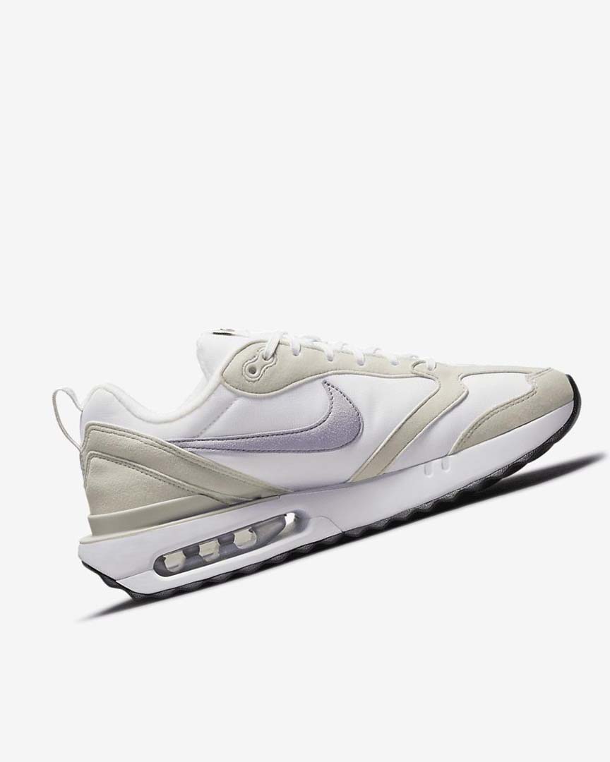 White / Light Beige / Black / Purple Women's Nike Air Max Dawn Sneakers | UK2598