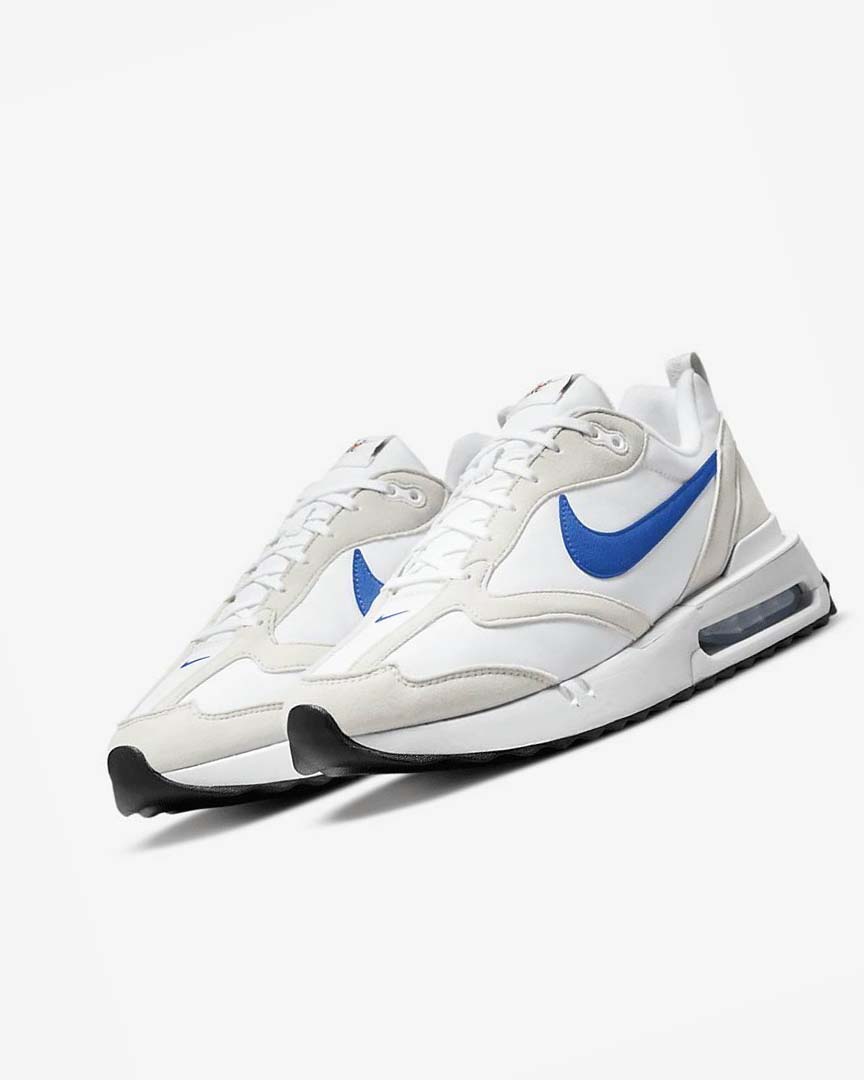 White / Light Beige / Black / Royal Men's Nike Air Max Dawn Sneakers | UK2831