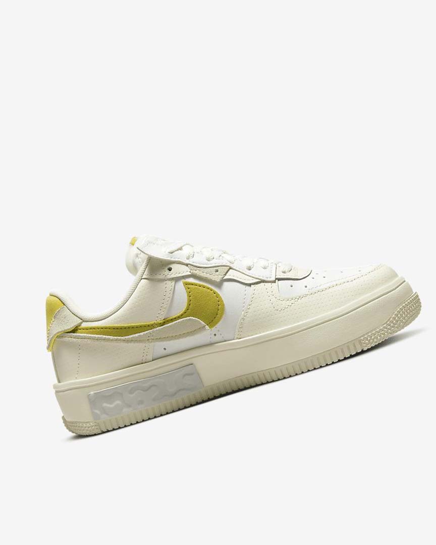 White / Light Beige Women's Nike Air Force 1 Fontanka Sneakers | UK5542