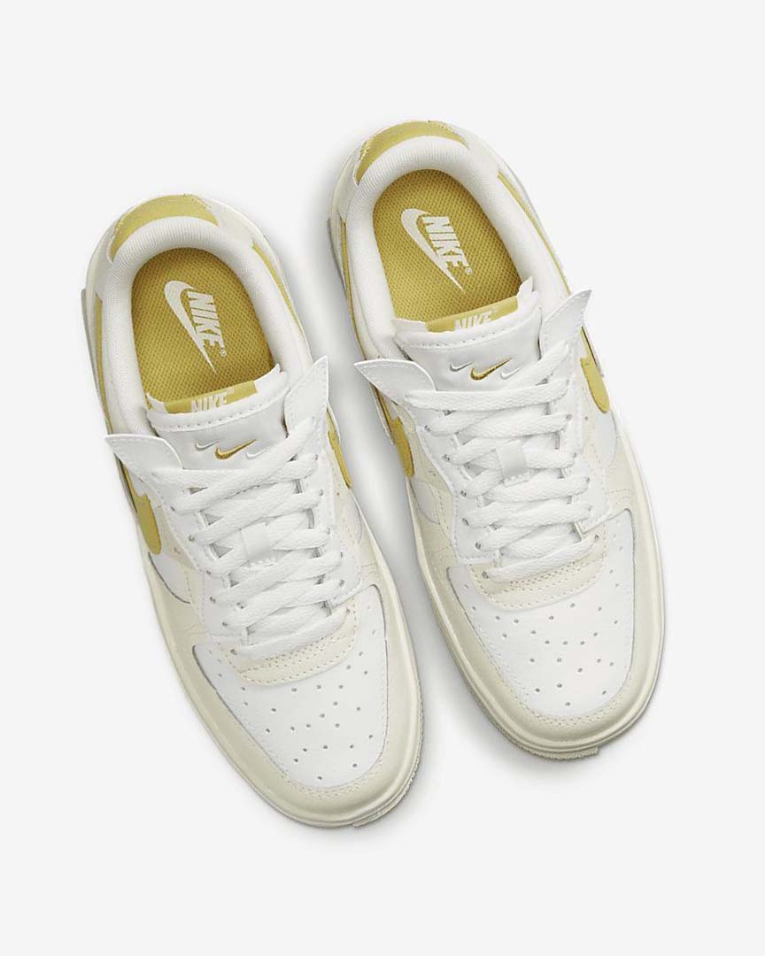 White / Light Beige Women's Nike Air Force 1 Fontanka Sneakers | UK5542