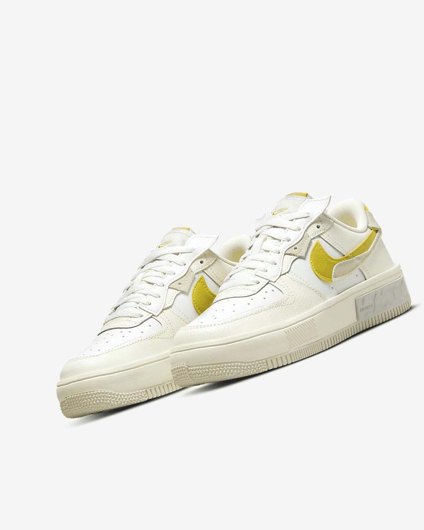 White / Light Beige Women's Nike Air Force 1 Fontanka Sneakers | UK5542