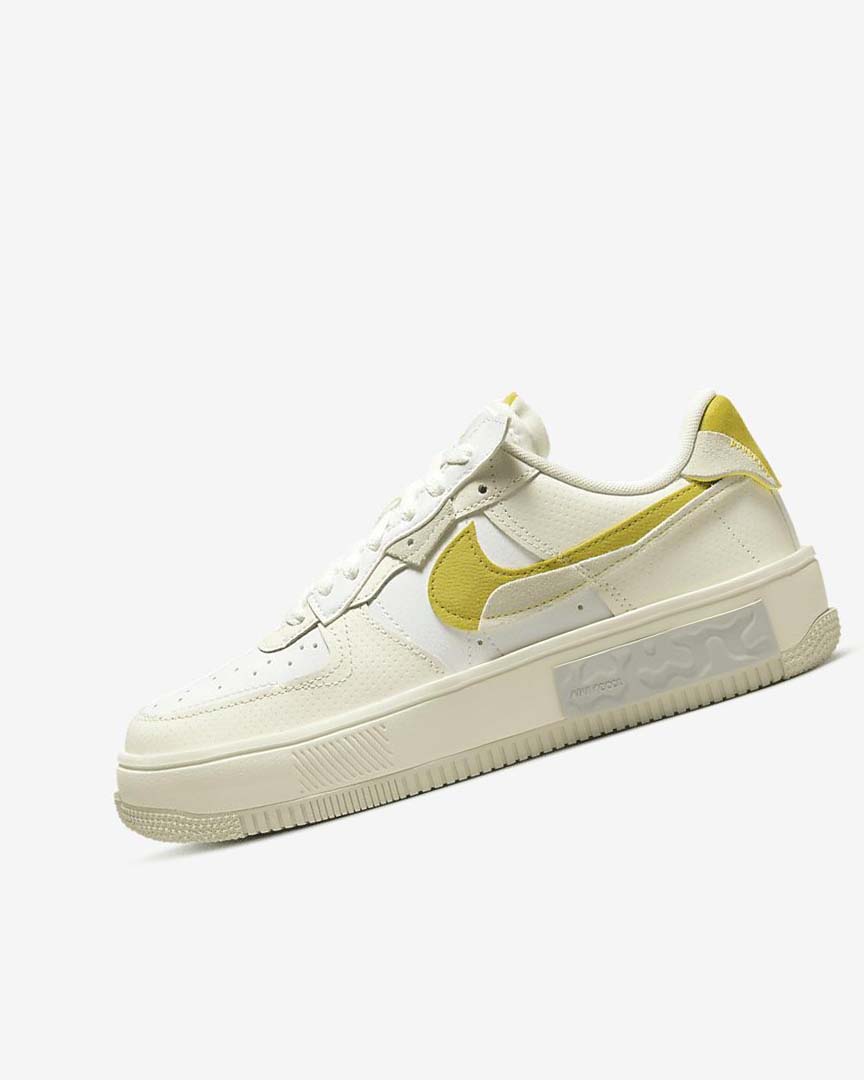 White / Light Beige Women\'s Nike Air Force 1 Fontanka Sneakers | UK5542