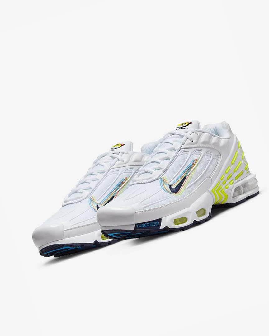 White / Light Blue / Blue Men's Nike Air Max Plus 3 Sneakers | UK5012