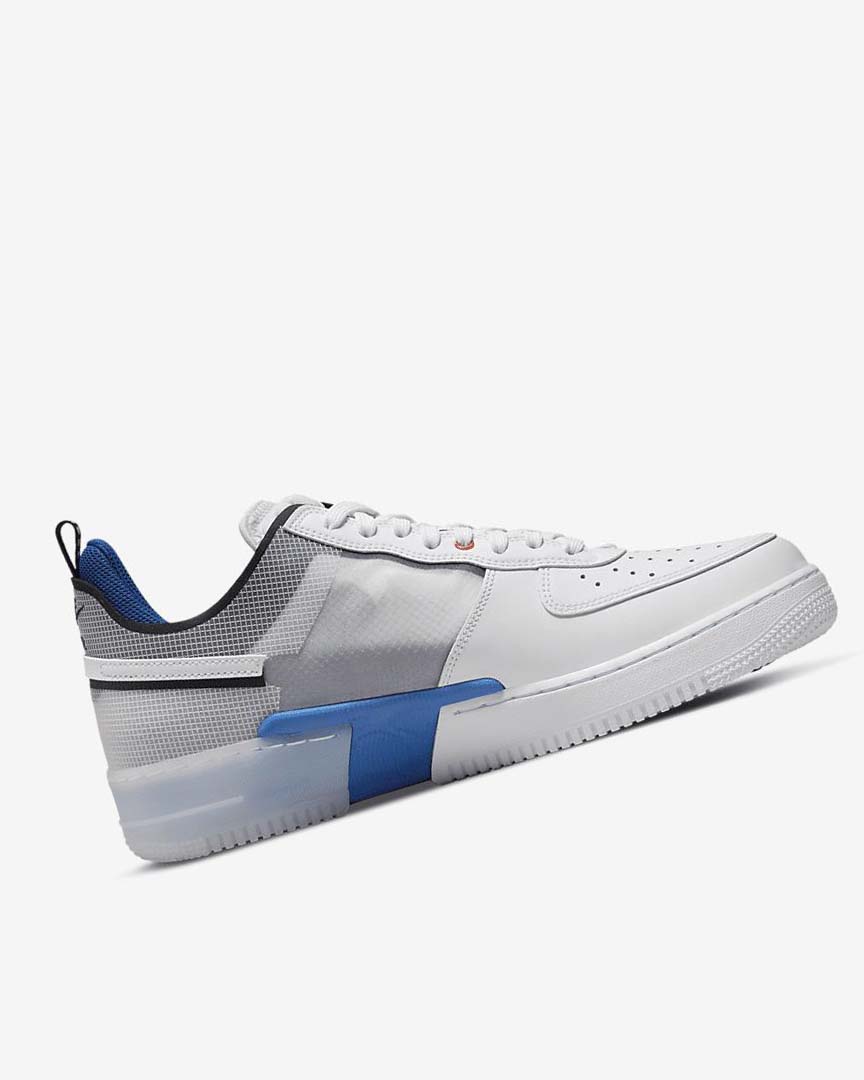 White / Light Blue / Deep Royal Blue / White Men's Nike Air Force 1 React Sneakers | UK5518