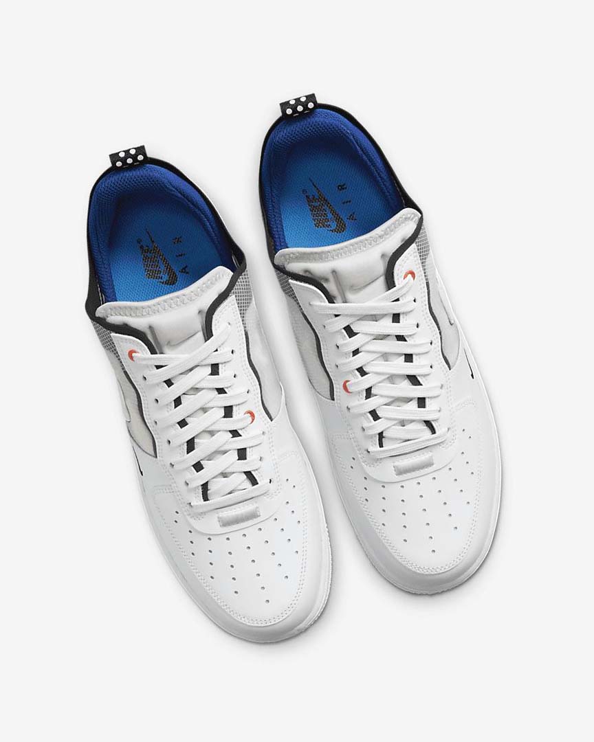 White / Light Blue / Deep Royal Blue / White Men's Nike Air Force 1 React Sneakers | UK5518