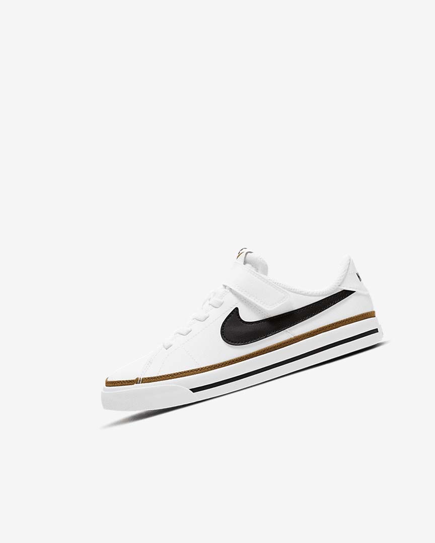 White / Light Brown / Black Girls\' Nike Court Legacy Sneakers | UK4567