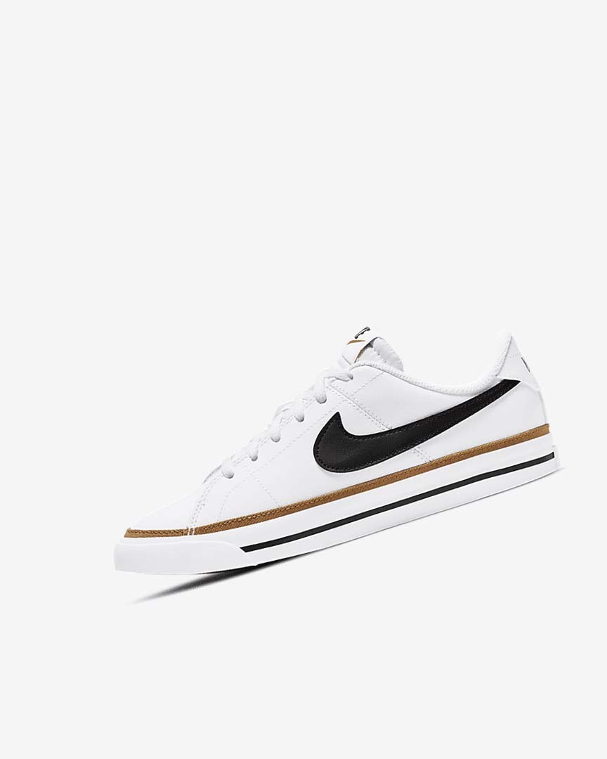 White / Light Brown / Black Girls\' Nike Court Legacy Sneakers | UK5479