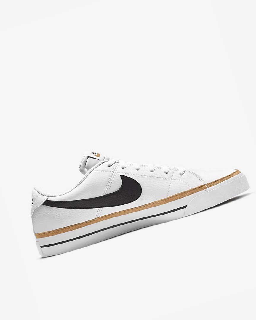 White / Light Brown / Black Men's Nike Court Legacy Sneakers | UK4848