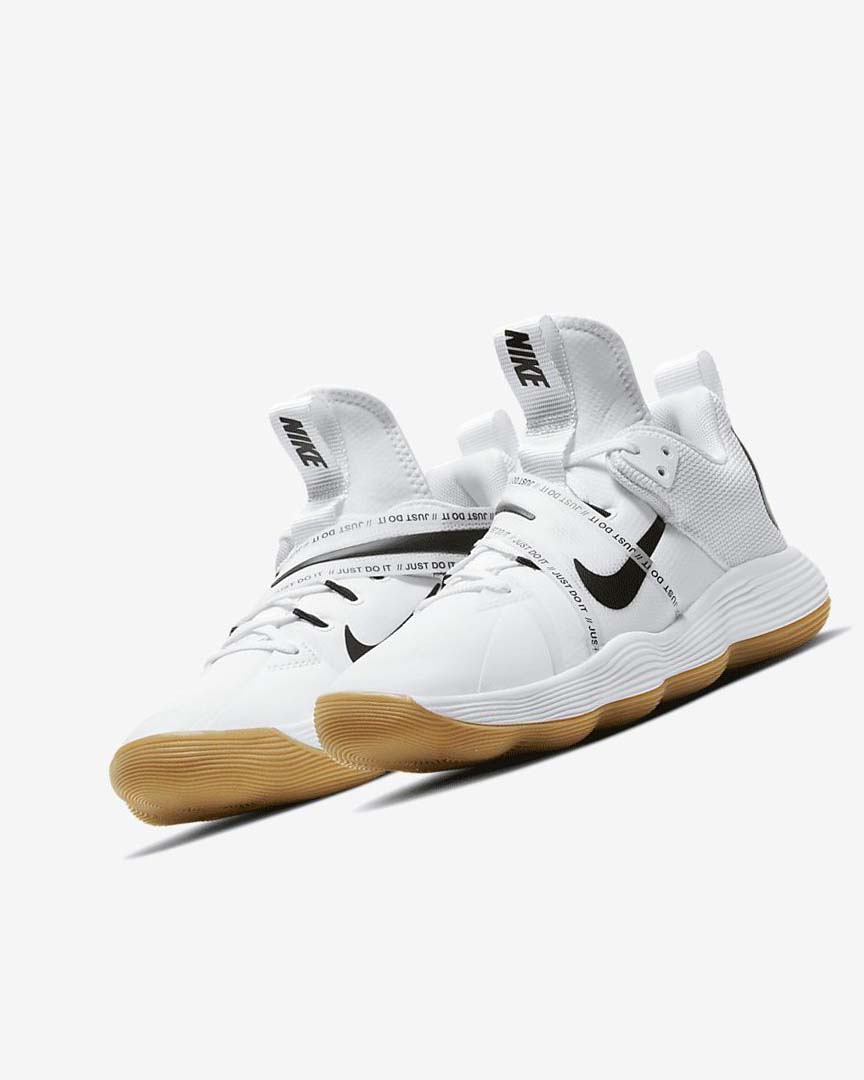 White / Light Brown / Black Women's Nike React HyperSet Volleyball Shoes | UK2956