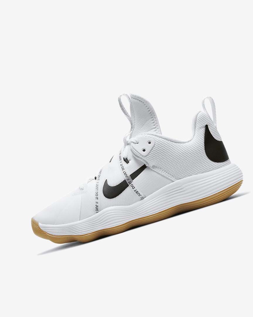 White / Light Brown / Black Women\'s Nike React HyperSet Volleyball Shoes | UK2956