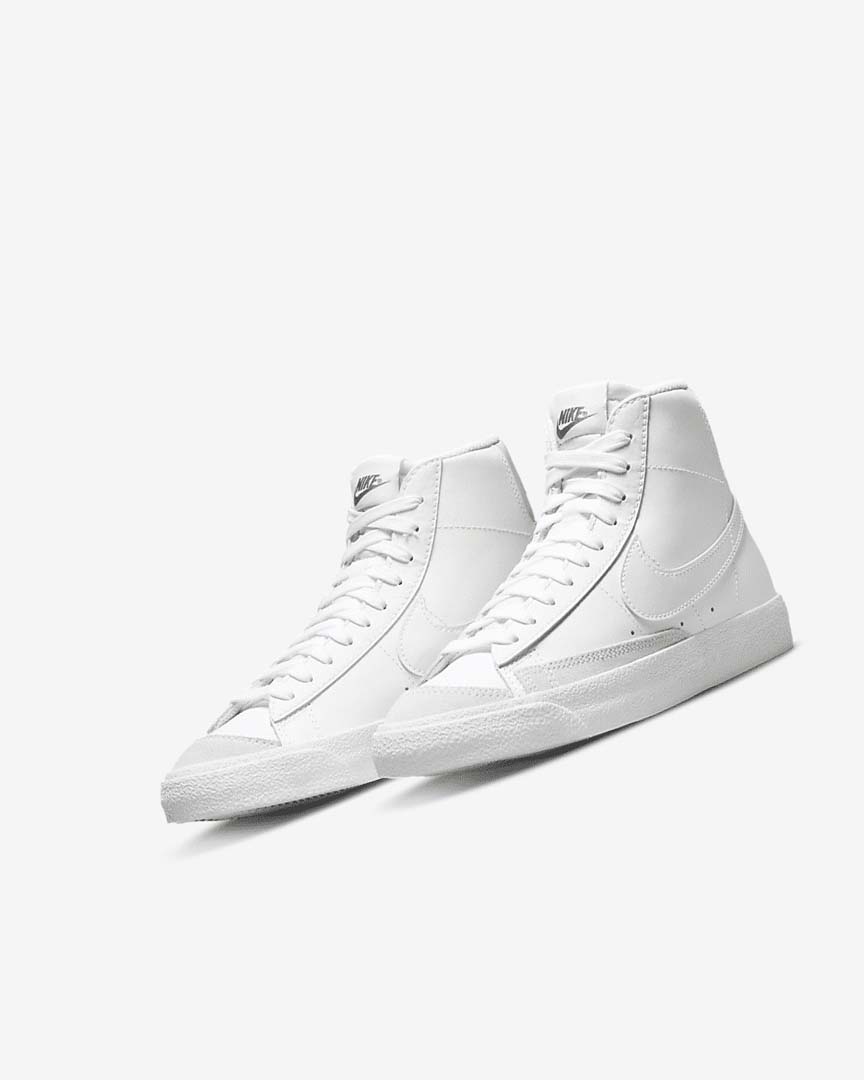 White / Light Brown / White Girls' Nike Blazer Mid '77 Sneakers | UK5360