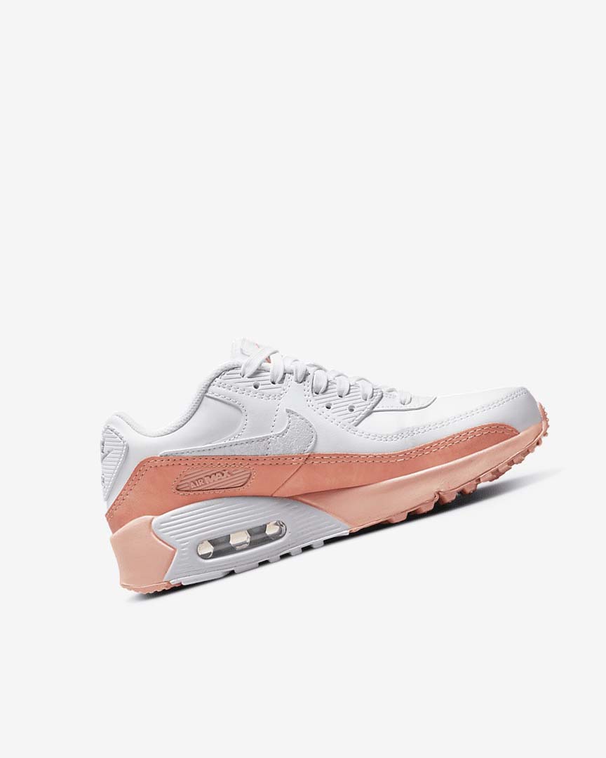 White / Light Girls' Nike Air Max 90 LTR SE Casual Shoes | UK3155