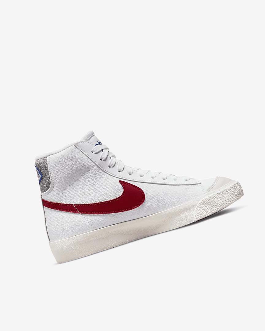 White / Light Grey / Red Boys' Nike Blazer Mid '77 Sneakers | UK5544