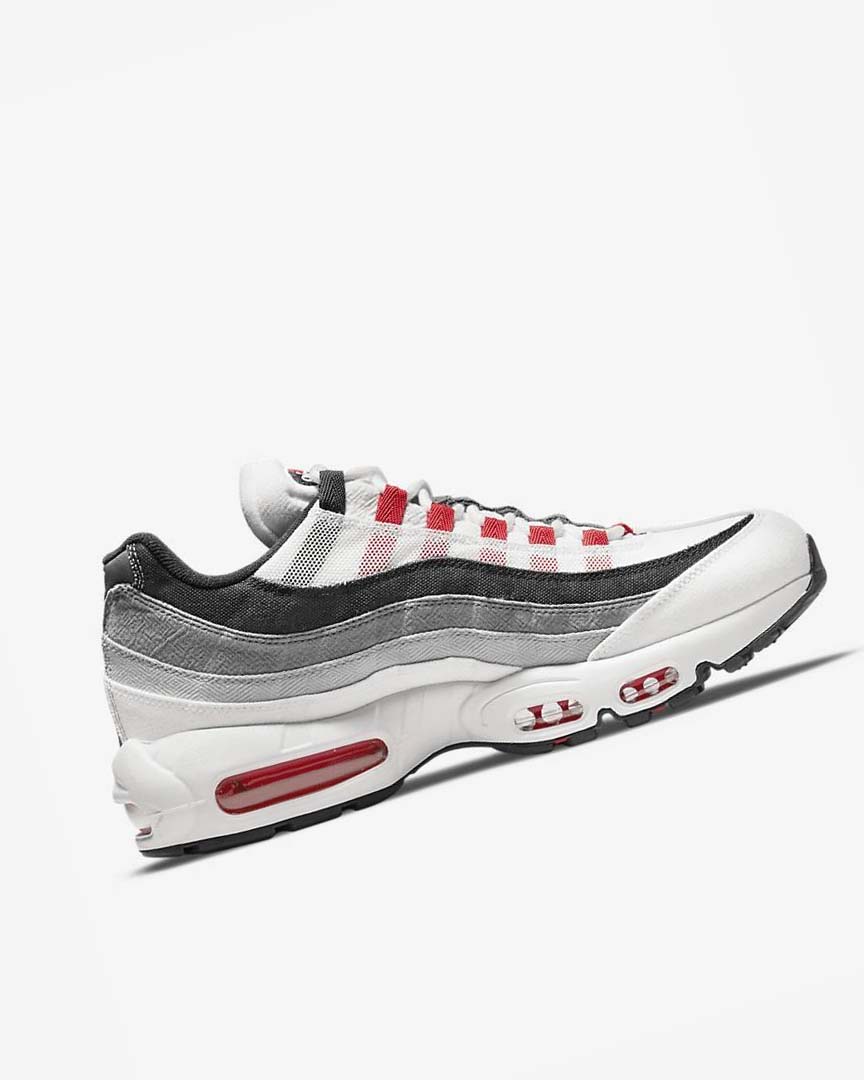 White / Light Grey / Red Men's Nike Air Max 95 Casual Shoes | UK5368