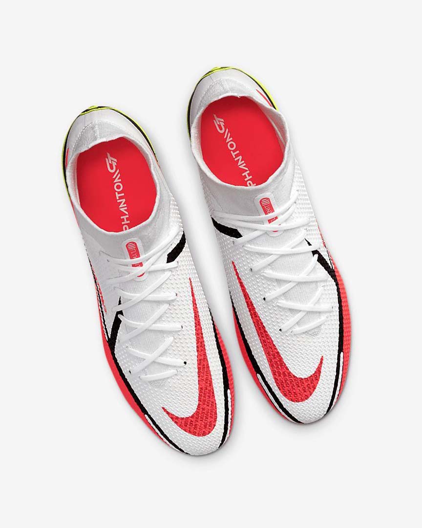 White / Light Red Women's Nike Phantom GT2 Dynamic Fit Elite FG Football Boots | UK2694