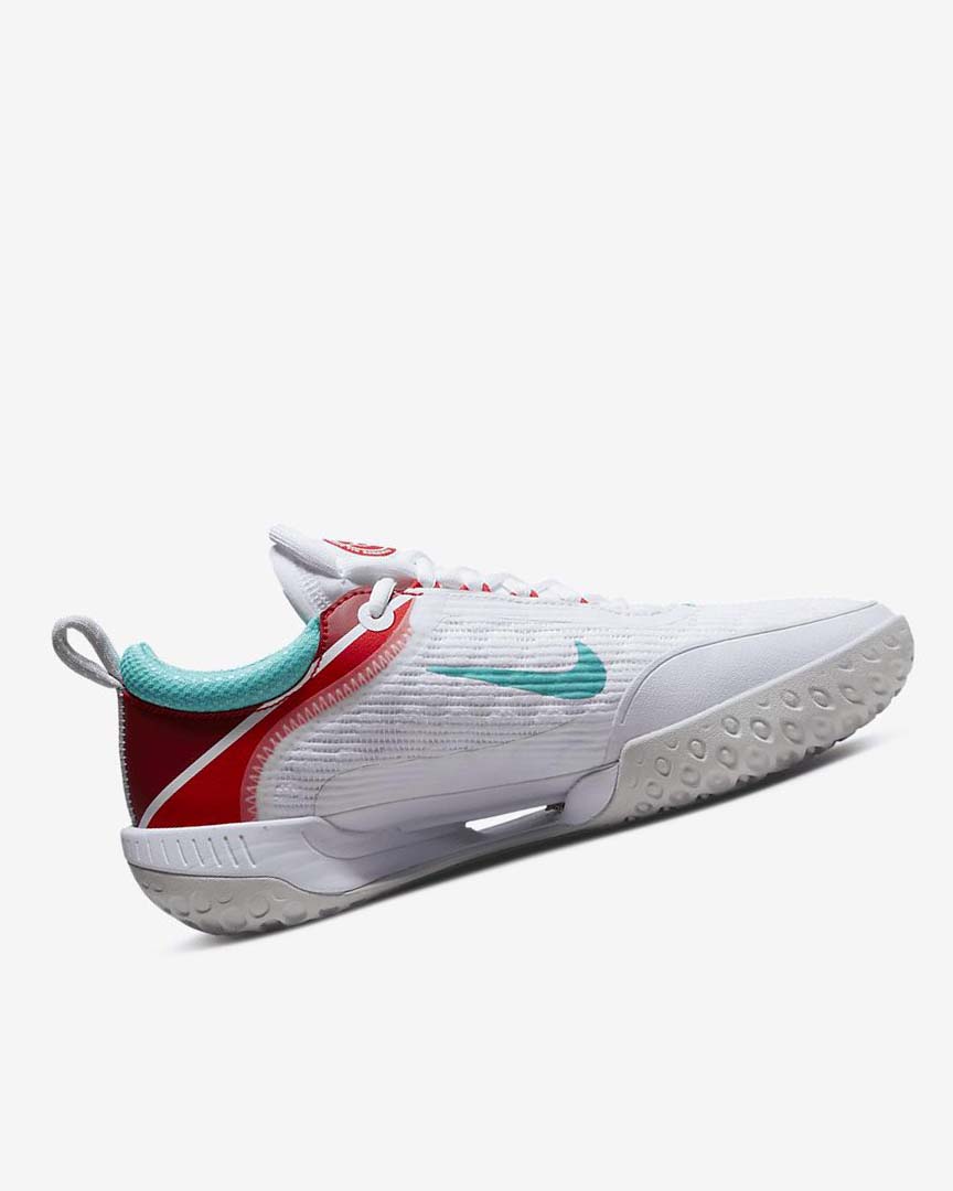 White / Light Silver / Red / Turquoise Women's Nike Court Zoom NXT Tennis Shoes | UK4984