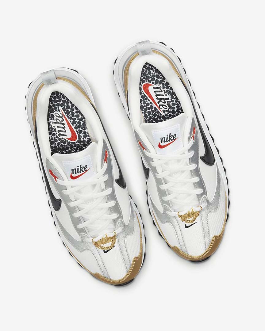 White / Metal Gold / Silver / Black Women's Nike Air Max Dawn SE Sneakers | UK3273