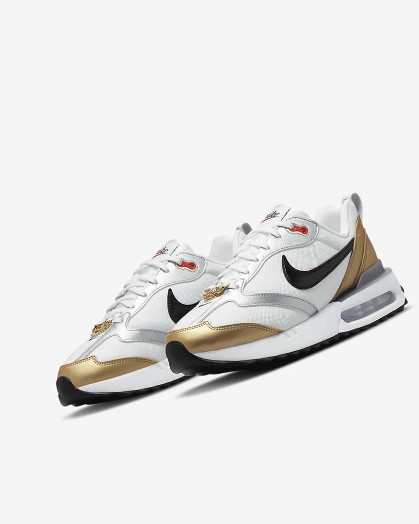 White / Metal Gold / Silver / Black Women's Nike Air Max Dawn SE Sneakers | UK3273