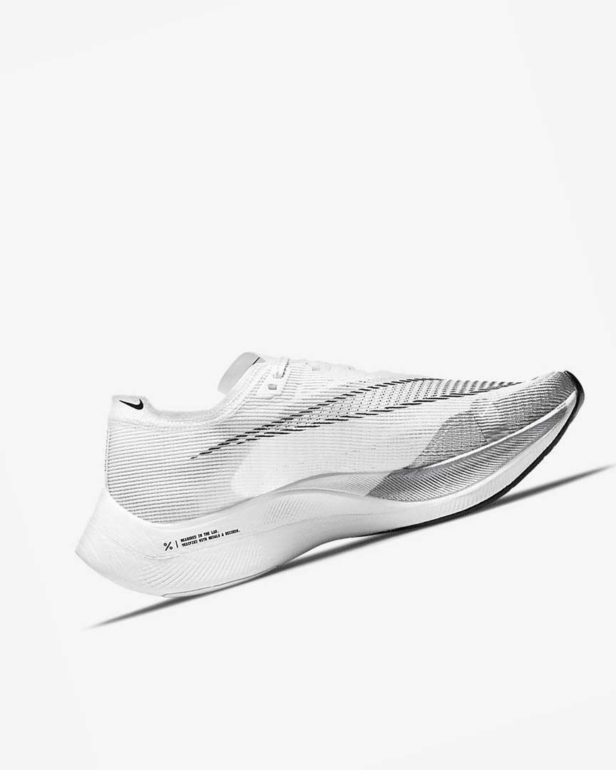 White / Metal Silver / Black Men's Nike ZoomX Vaporfly Next% 2 Running Shoes | UK5480