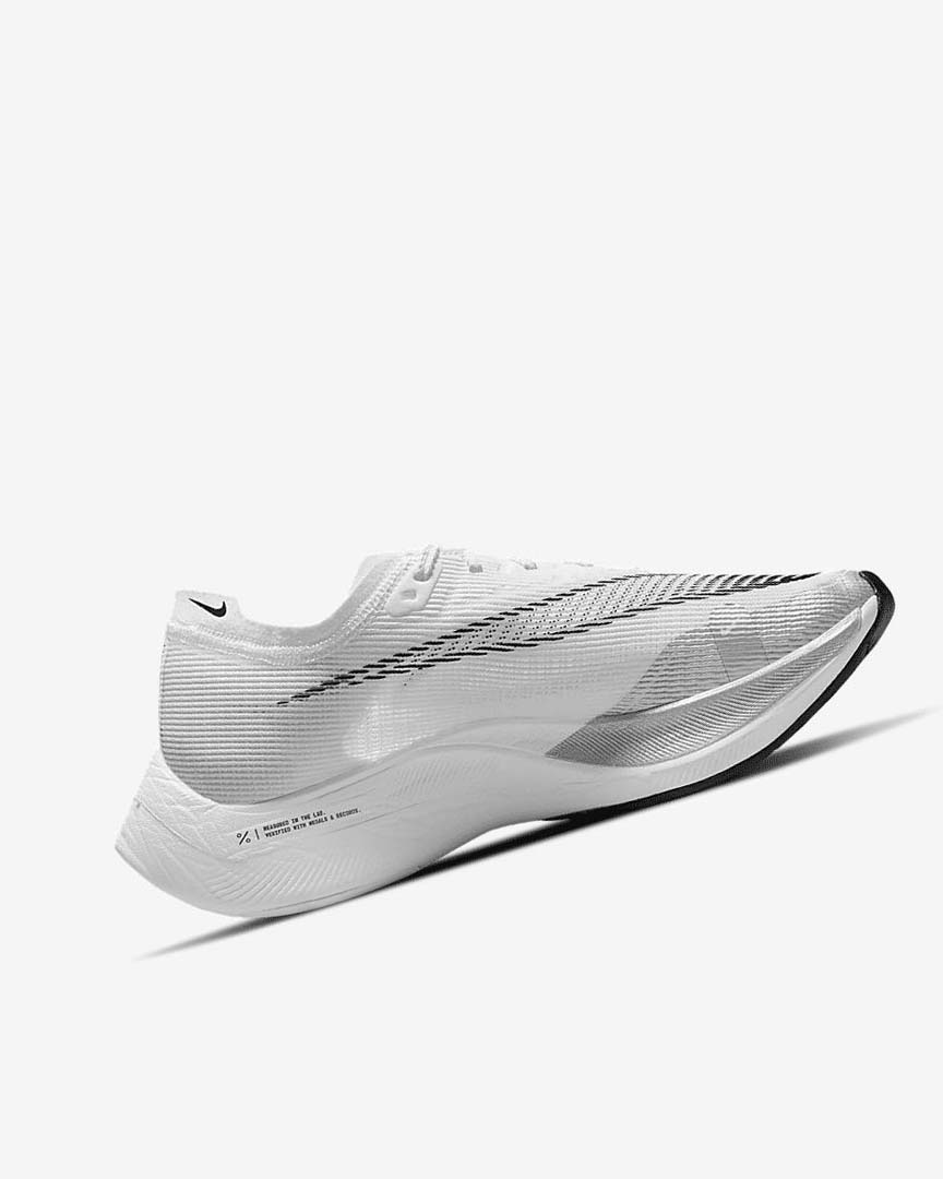 White / Metal Silver / Black Women's Nike ZoomX Vaporfly Next% 2 Running Shoes | UK2783