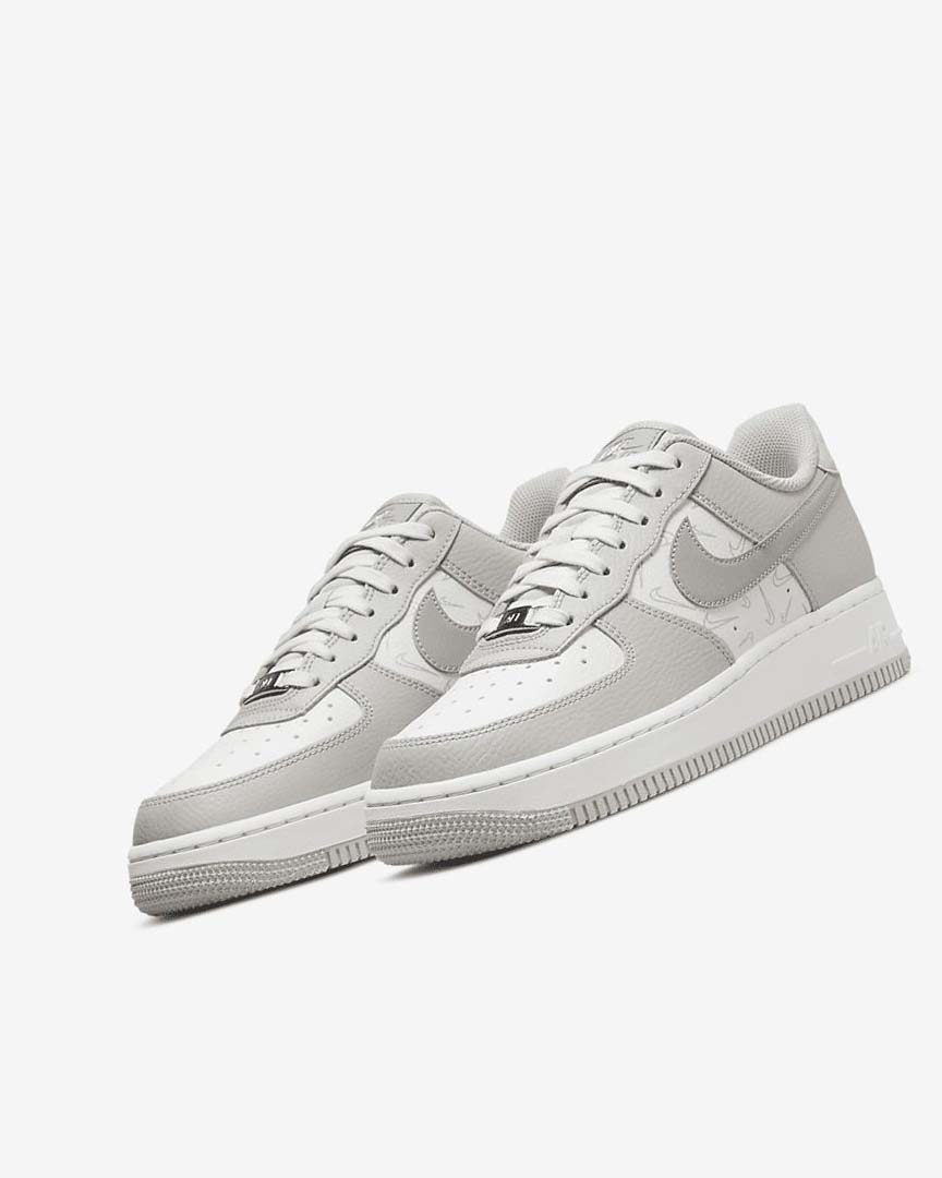 White / Metal Silver / Platinum Women's Nike Air Force 1 '07 Sneakers | UK5552